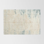 very worn blue and beige carpet Rug Gallery Image 2