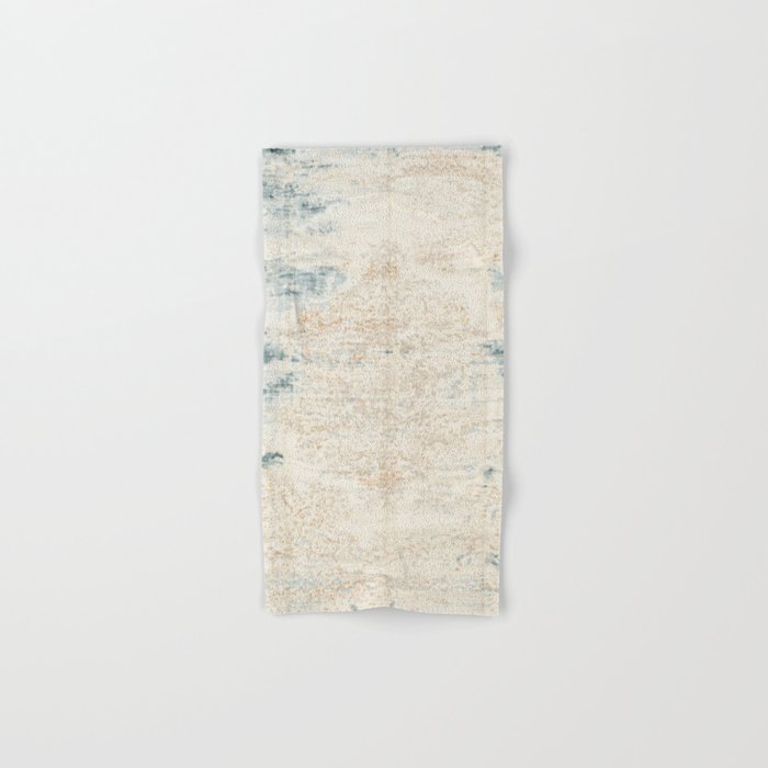 very worn blue and beige carpet Bath Towel Gallery Image 1