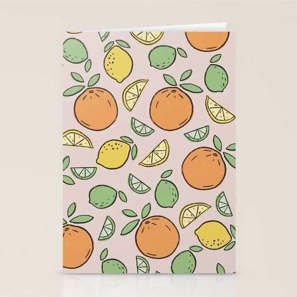 Summer Citrus in Pink Stationery Card Gallery Image 1