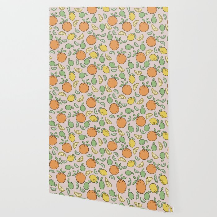 Summer Citrus in Pink Wallpaper Gallery Image 2