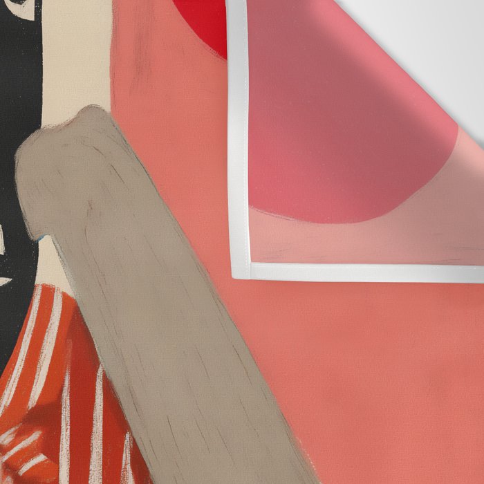 Melancholy Guitarist in Stripes Wall Tapestry Gallery Image 3