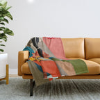 Melancholy Guitarist in Stripes Throw Blanket Gallery Image 1
