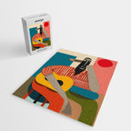 Melancholy Guitarist in Stripes Jigsaw Puzzle Gallery Image 2