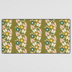 Floral Stripe - Olive  Desk Mat Gallery Image 3