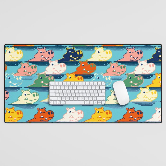 Happy Hippo Family Desk Mat Gallery Image 1