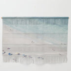 Summer Seaside Beach Print - Aerial Ocean Crowded Beach Sea photography by Ingrid Beddoes Wall Hanging Gallery Image 1