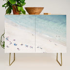 Summer Seaside Beach Print - Aerial Ocean Crowded Beach Sea photography by Ingrid Beddoes Credenza Gallery Image 1