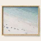 Summer Seaside Beach Print - Aerial Ocean Crowded Beach Sea photography by Ingrid Beddoes Serving Tray Gallery Image 1