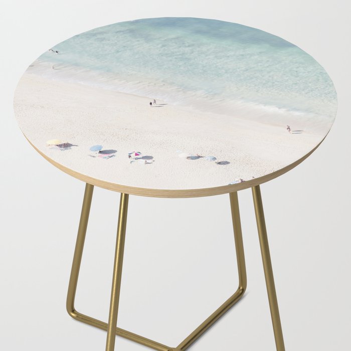 Summer Seaside Beach Print - Aerial Ocean Crowded Beach Sea photography by Ingrid Beddoes Side Table Gallery Image 2