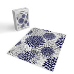 Abstract, Floral Prints, Navy Blue and Grey Jigsaw Puzzle Gallery Image 2