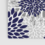 Abstract, Floral Prints, Navy Blue and Grey Poster Gallery Image 3