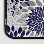 Abstract, Floral Prints, Navy Blue and Grey Laptop Sleeve Gallery Image 3