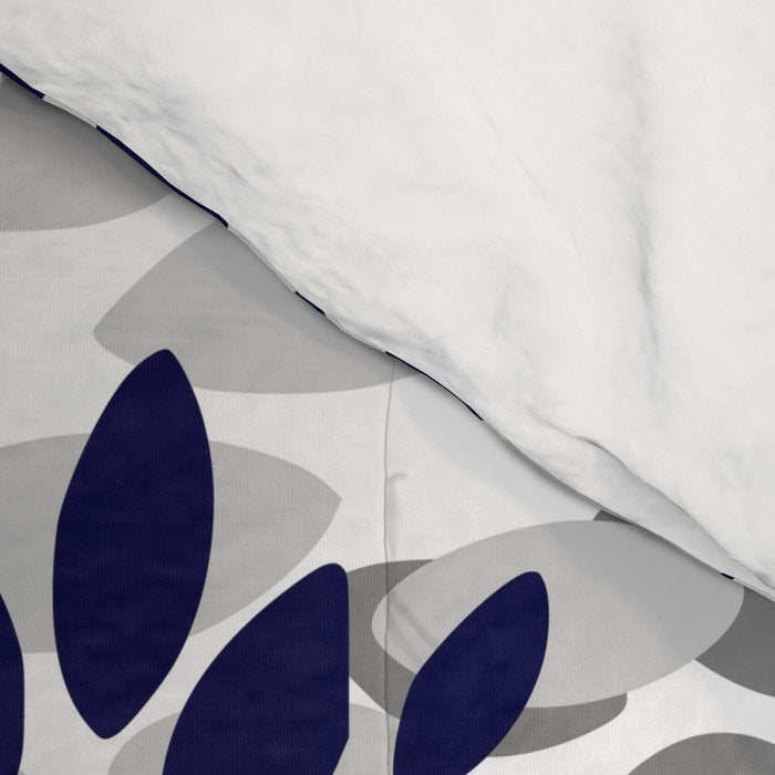 Abstract, Floral Prints, Navy Blue and Grey Comforter Gallery Image 4