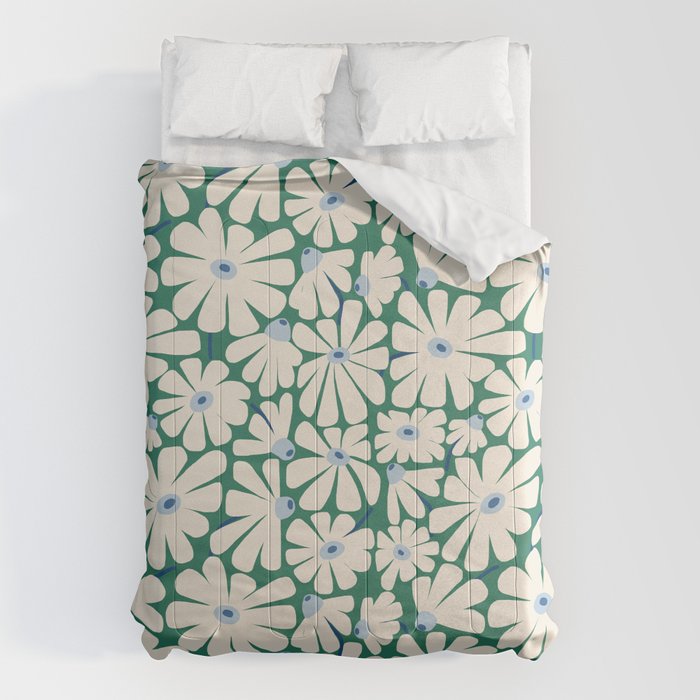 Daisy fresh 2 - green blue Comforter Gallery Image 1