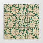 Daisy fresh 2 - green blue Wood Wall Art Gallery Image 1
