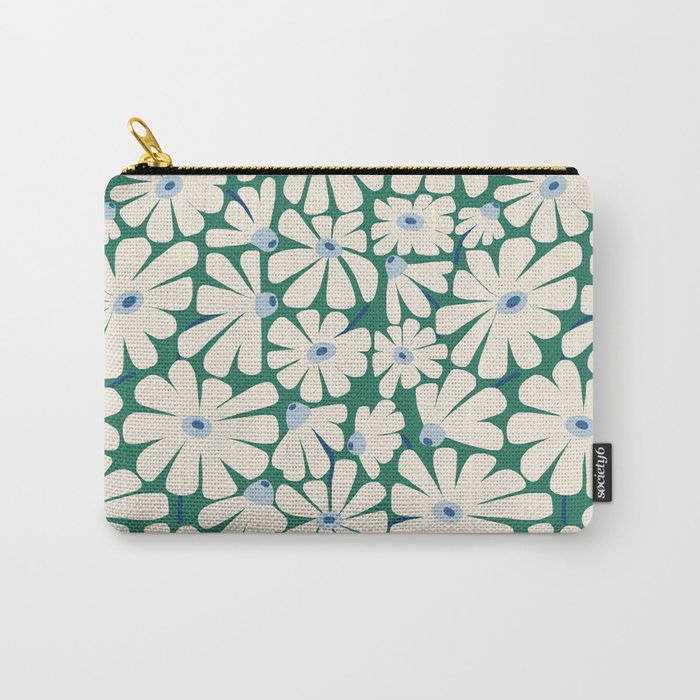 Daisy fresh 2 - green blue Carry All Pouch Gallery Image 1