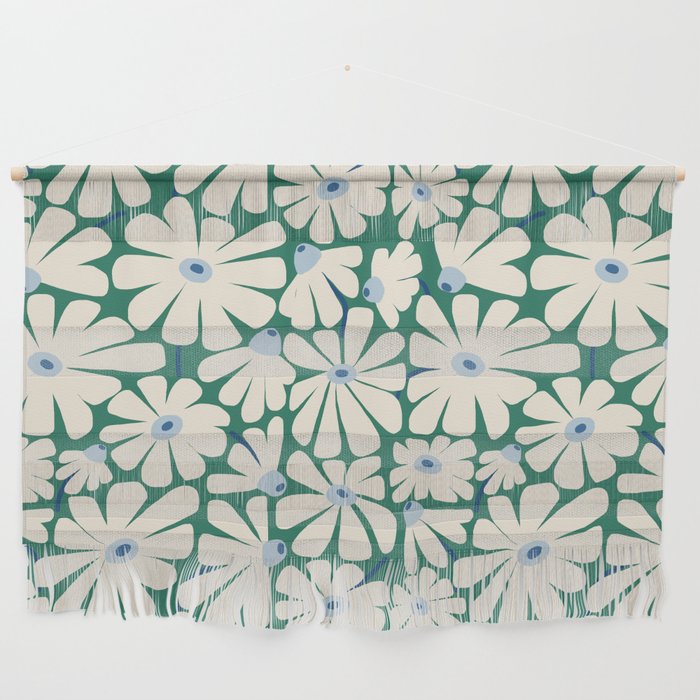 Daisy fresh 2 - green blue Wall Hanging Gallery Image 1