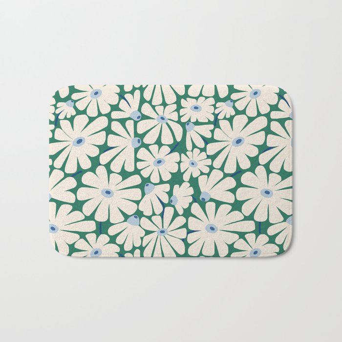 Daisy fresh 2 - green blue Bath Mat Gallery Image 1
