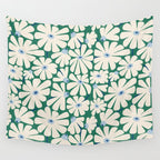 Daisy fresh 2 - green blue Wall Tapestry Gallery Image 4