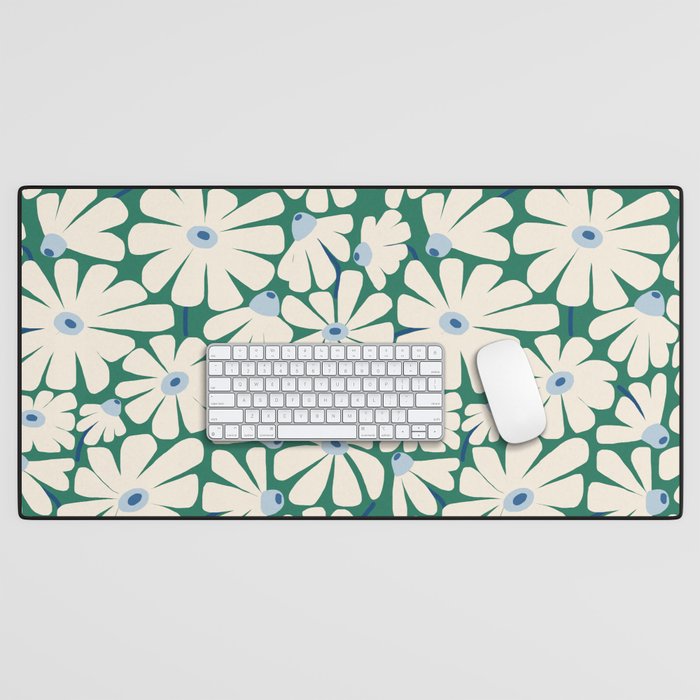 Daisy fresh 2 - green blue Desk Mat Gallery Image 1