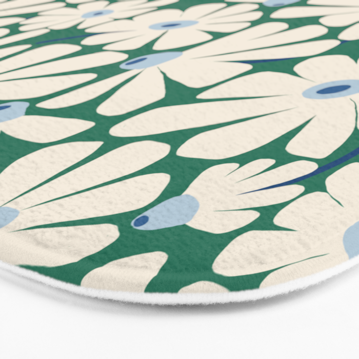 Daisy fresh 2 - green blue Bath Mat Gallery Image 3