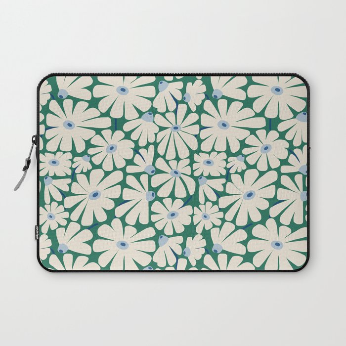 Daisy fresh 2 - green blue Laptop Sleeve Gallery Image 1