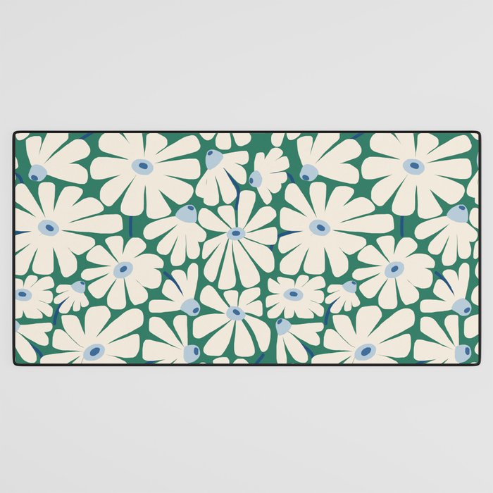 Daisy fresh 2 - green blue Desk Mat Gallery Image 3
