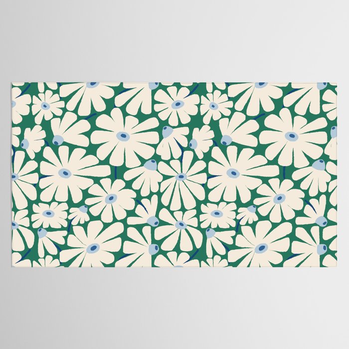 Daisy fresh 2 - green blue Tablecloth Gallery Image 2