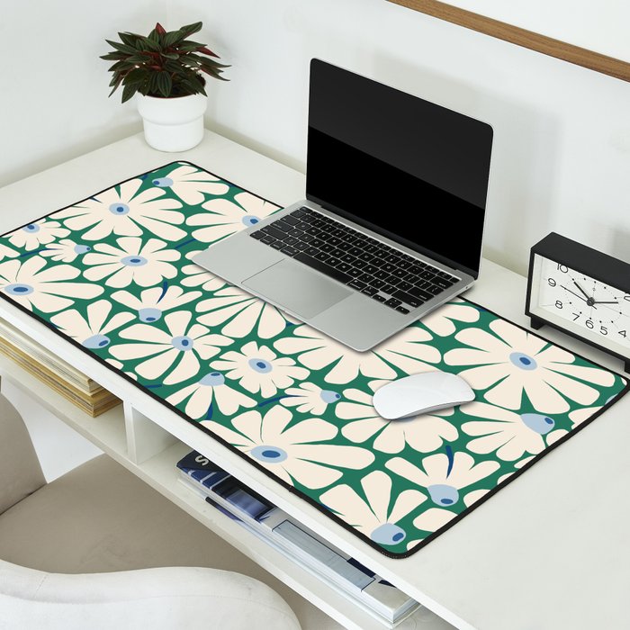 Daisy fresh 2 - green blue Desk Mat Gallery Image 2
