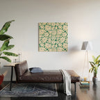 Daisy fresh 2 - green blue Wood Wall Art Gallery Image 2