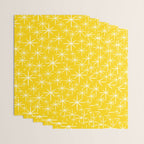 Mid Century Modern Twinkling Stars Retro Atomic Pattern in Yellow Wrapping Paper Gallery Image 3