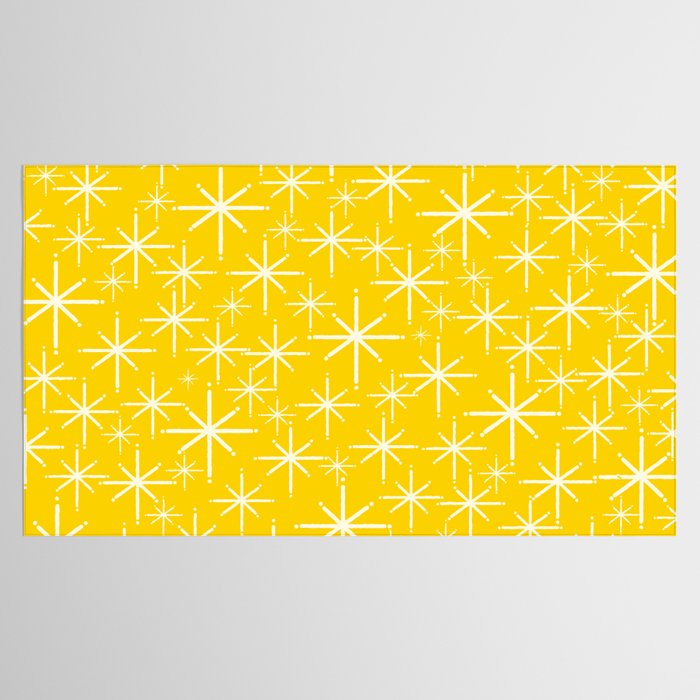 Mid Century Modern Twinkling Stars Retro Atomic Pattern in Yellow Tablecloth Gallery Image 2