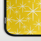 Mid Century Modern Twinkling Stars Retro Atomic Pattern in Yellow Laptop Sleeve Gallery Image 3
