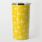 Mid Century Modern Twinkling Stars Retro Atomic Pattern in Yellow Travel Mug Gallery Image 1