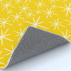 Mid Century Modern Twinkling Stars Retro Atomic Pattern in Yellow Rug Gallery Image 4