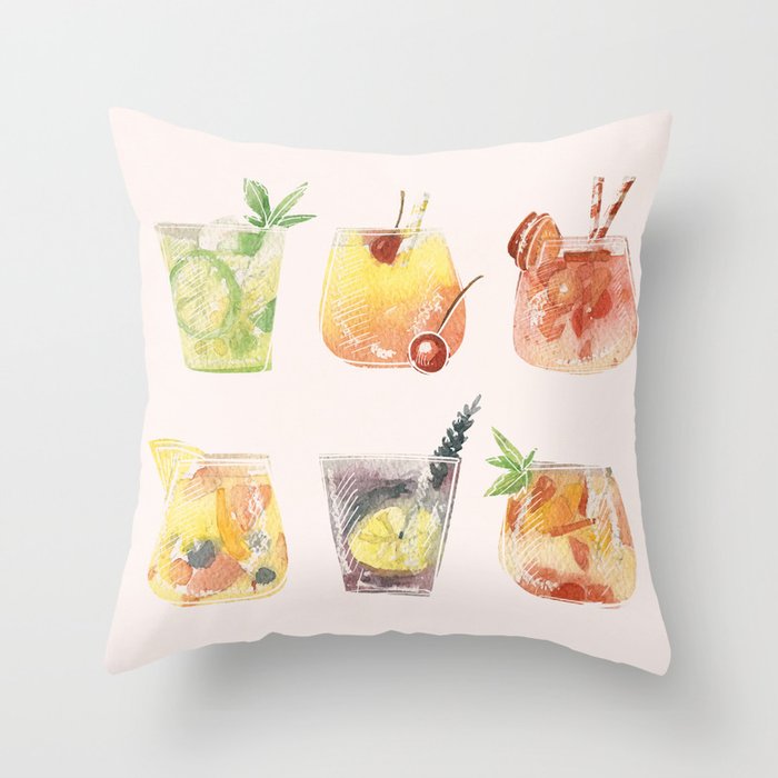Summer Cocktails 11 Throw Pillow Gallery Image 6