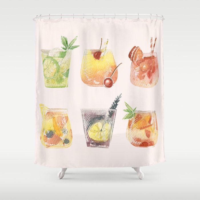 Summer Cocktails 11 Shower Curtain Gallery Image 1