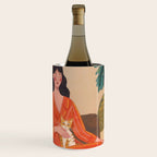 Woman with cat in living room in warm earth tones Wine Chiller Gallery Image 1