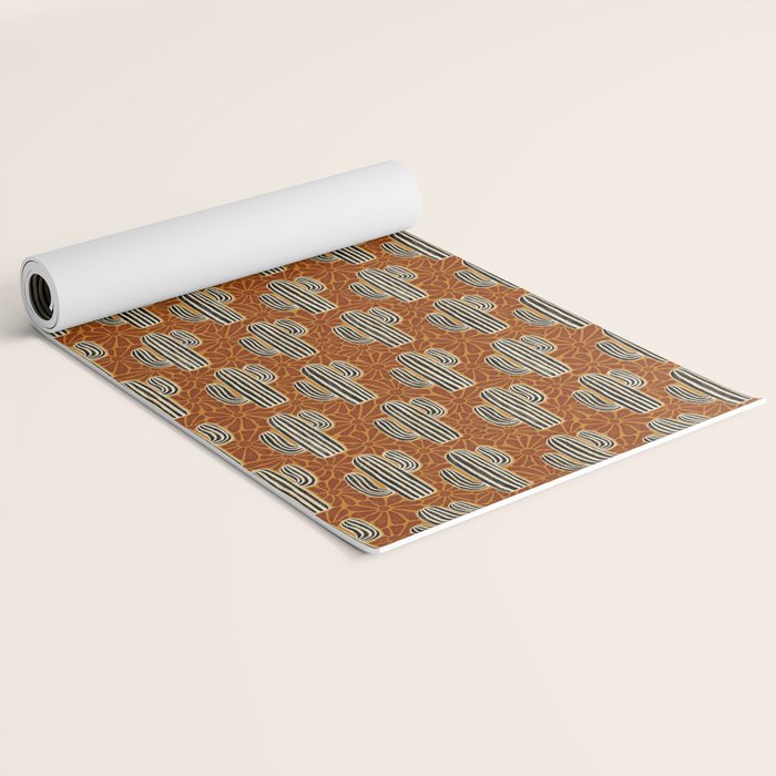 Sonora - Rust, gold, black and white Yoga Mat Gallery Image 2
