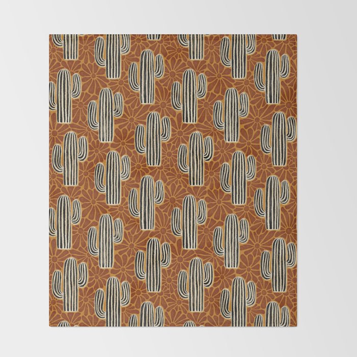 Sonora - Rust, gold, black and white Throw Blanket Gallery Image 2