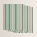 Retro Stripes in Mint Green, Pale Blush, and Cream - Vertical Stripe Pattern Wrapping Paper Gallery Image 3