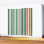 Retro Stripes in Mint Green, Pale Blush, and Cream - Vertical Stripe Pattern Wall Mural Gallery Image 2