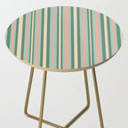 Retro Stripes in Mint Green, Pale Blush, and Cream - Vertical Stripe Pattern Side Table Gallery Image 2