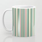 Retro Stripes in Mint Green, Pale Blush, and Cream - Vertical Stripe Pattern Coffee Mug Gallery Image 3