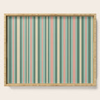 Retro Stripes in Mint Green, Pale Blush, and Cream - Vertical Stripe Pattern Serving Tray Gallery Image 1