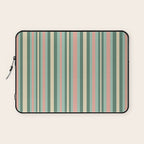 Retro Stripes in Mint Green, Pale Blush, and Cream - Vertical Stripe Pattern Laptop Sleeve Gallery Image 1