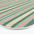 Retro Stripes in Mint Green, Pale Blush, and Cream - Vertical Stripe Pattern Bath Mat Gallery Image 3