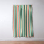 Retro Stripes in Mint Green, Pale Blush, and Cream - Vertical Stripe Pattern Window Curtain Gallery Image 3