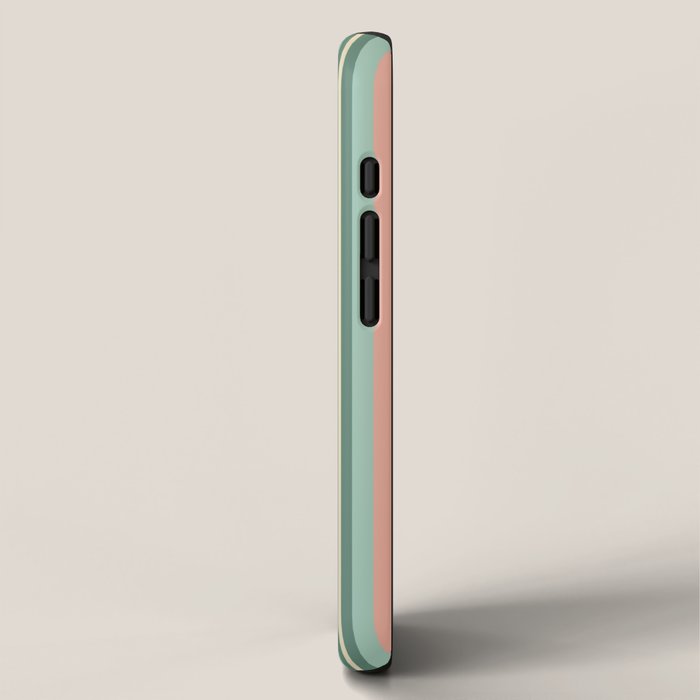 Retro Stripes in Mint Green, Pale Blush, and Cream - Vertical Stripe Pattern iPhone Case Gallery Image 2