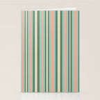 Retro Stripes in Mint Green, Pale Blush, and Cream - Vertical Stripe Pattern Stationery Card Gallery Image 2